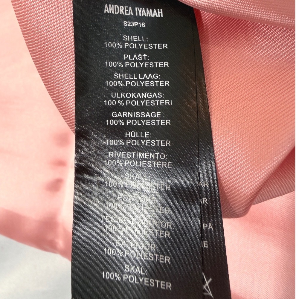 Andrea Iyamah Vasi Top Peach Satin High Slit Maxi Tunic Size 8 Medium New - Picture 6 of 10